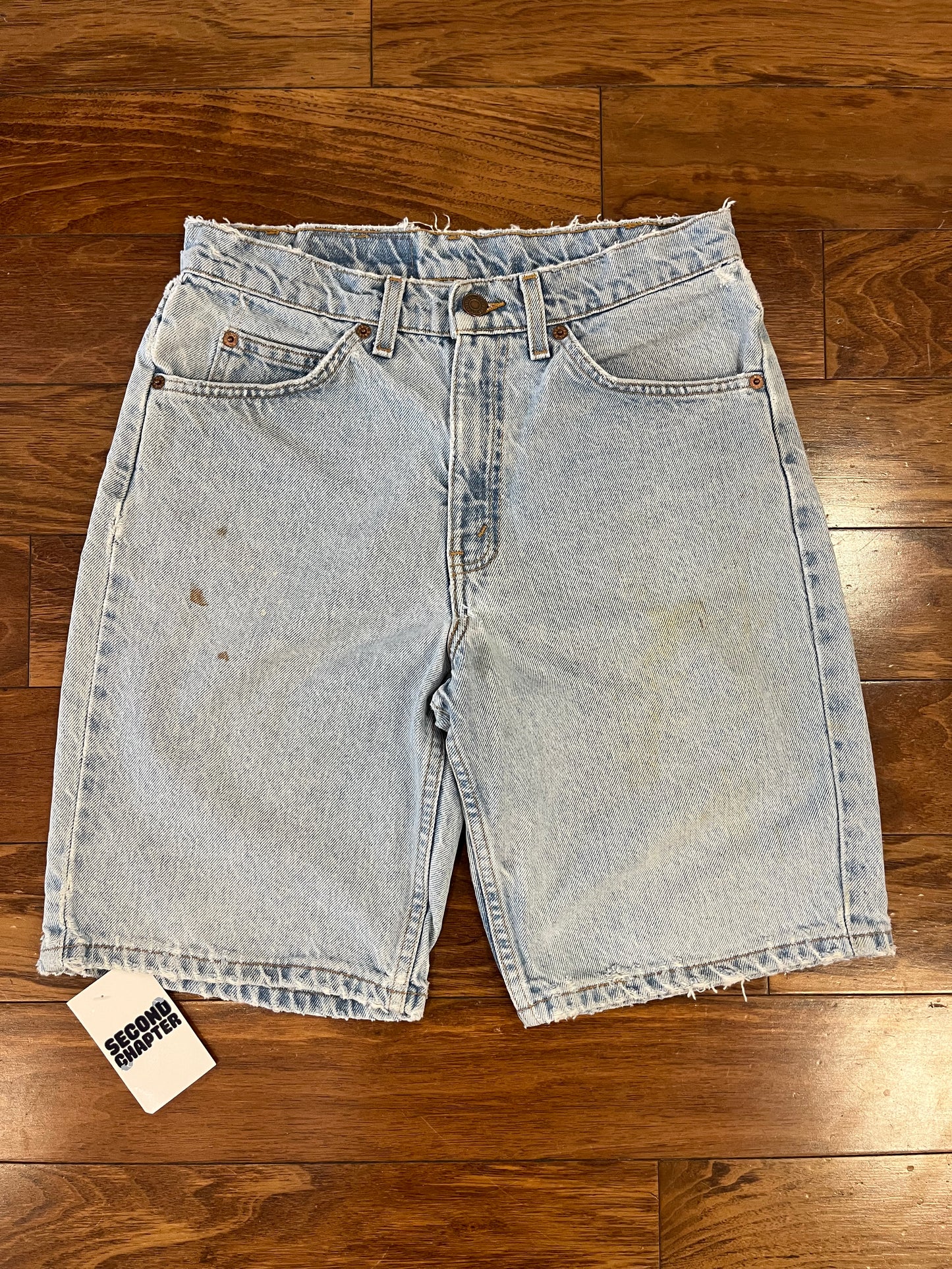 1996 Levi's 550 Orange Tab Distressed Jean Shorts (30)