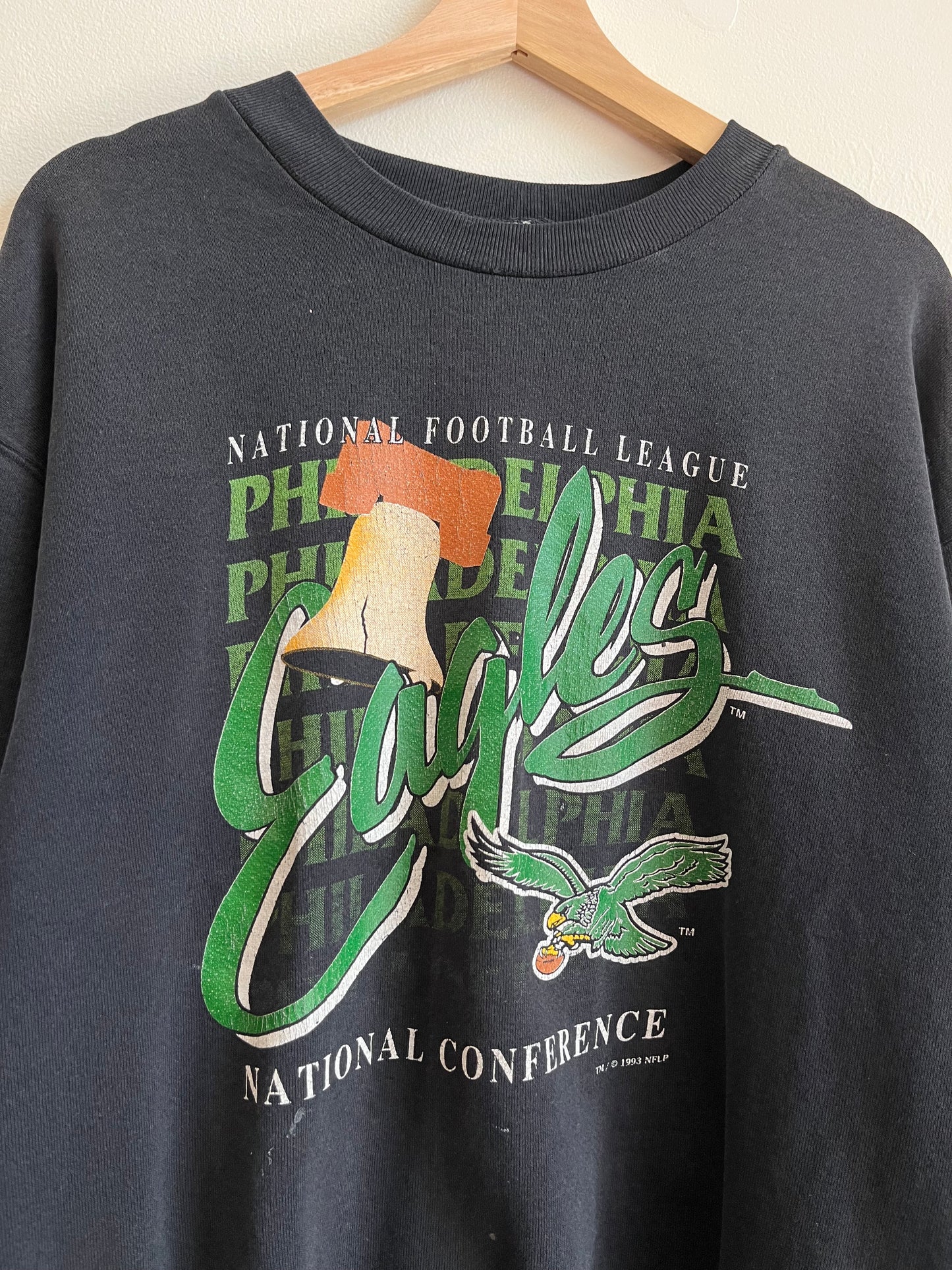 1993 Philadelphia Eagles Paint Stained Nutmeg Crewneck (L)