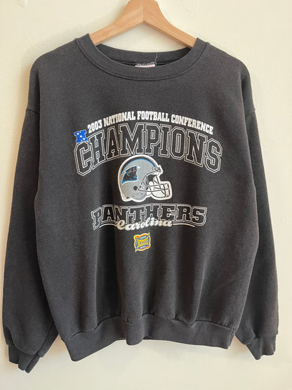 2003 Carolina Panthers Conference Champions Faded Crewneck (M)