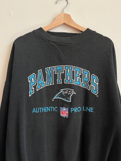 90s Carolina Panthers Logo Athletic Black Crewneck (XXL)