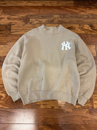 90s New York Yankees Jerzees Tan Essential Crewneck (M)