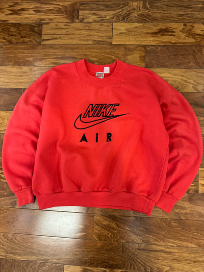 90s Nike Air Spell Out Red Vintage Crewneck (L)