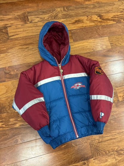 90s Colorado Avalanche Reversible Pro Player Puffer Jacket (Youth M)