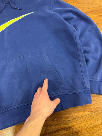 00s Nike Center Swoosh Blue Essential Hoodie (M)
