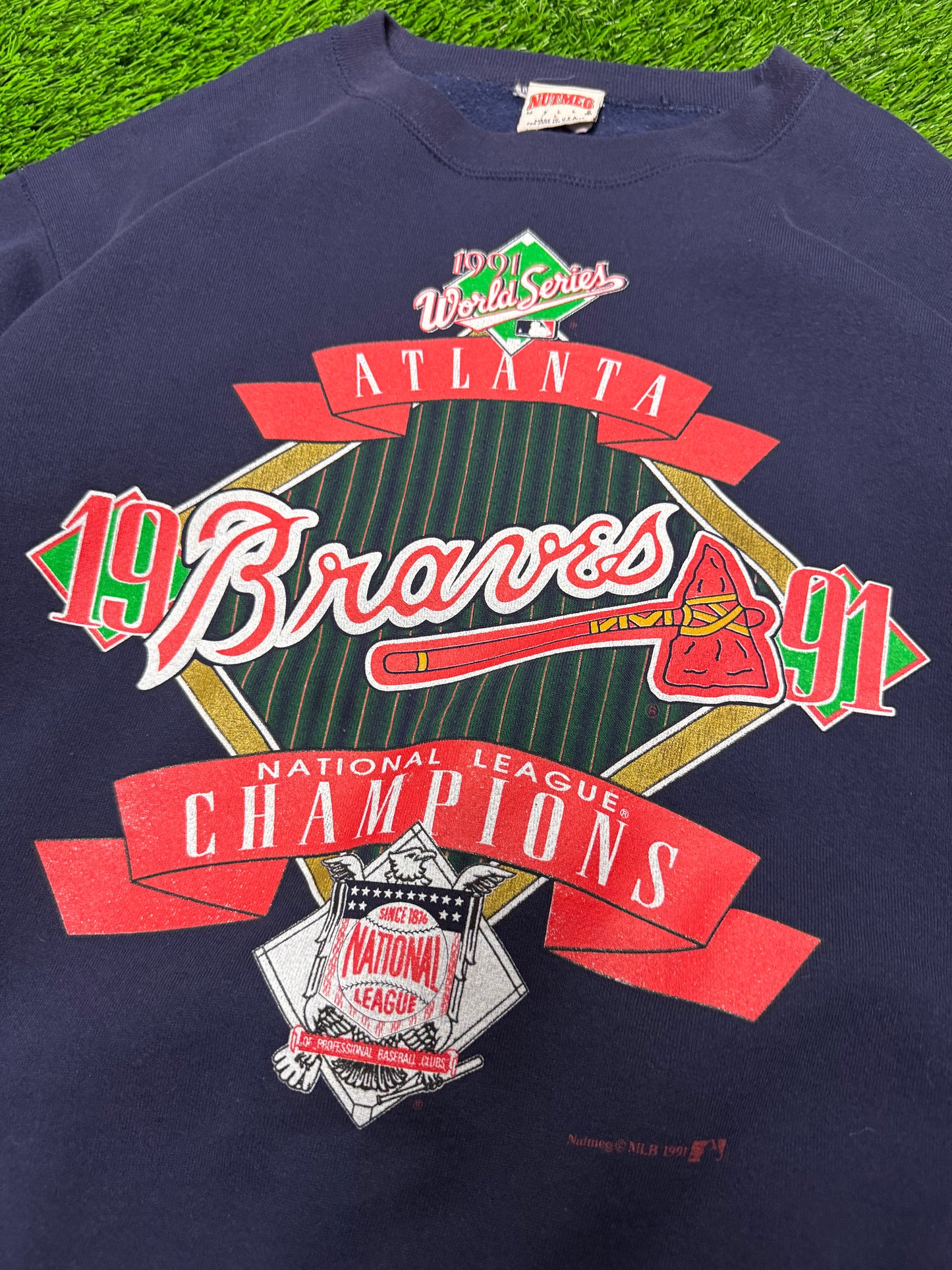 1991 Atlanta Braves World Series Vintage Nutmeg MLB Crewneck (L)