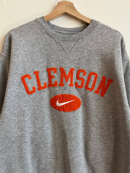 00s Clemson University Nike Embroidered Center Swoosh Crewneck (M)