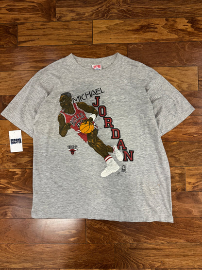 1986 Michael Jordan Bulls Caricature Rare Graphic Tee (XL)