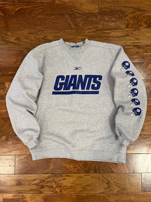 00s New York Giants Reebok Grey Crewneck (M)