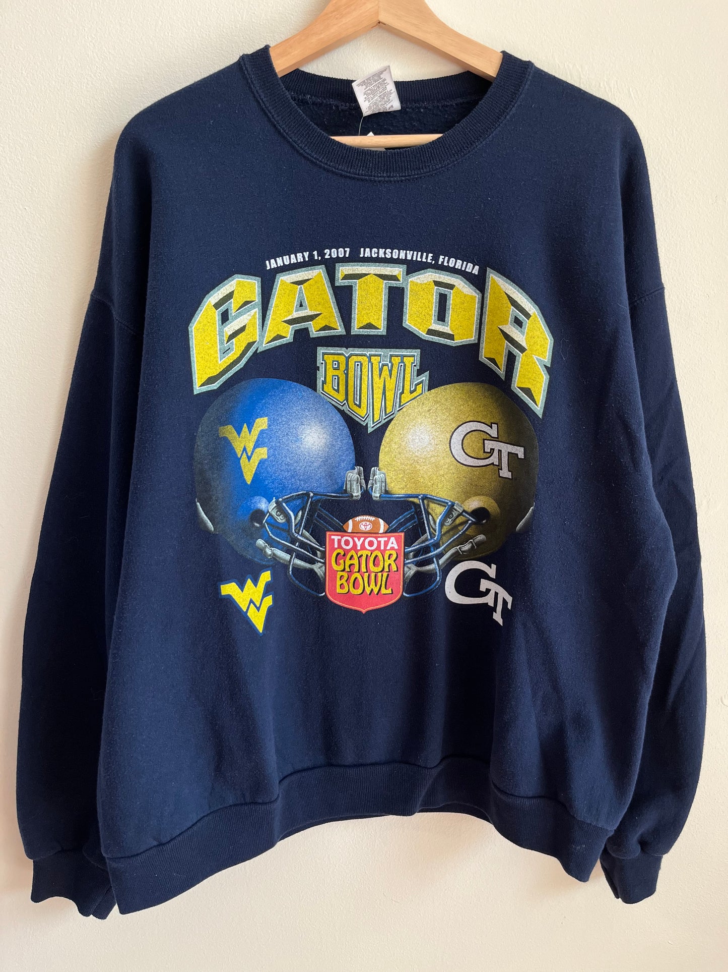 2007 West Virginia VS Georgia Tech Gator Bowl Crewneck (L)