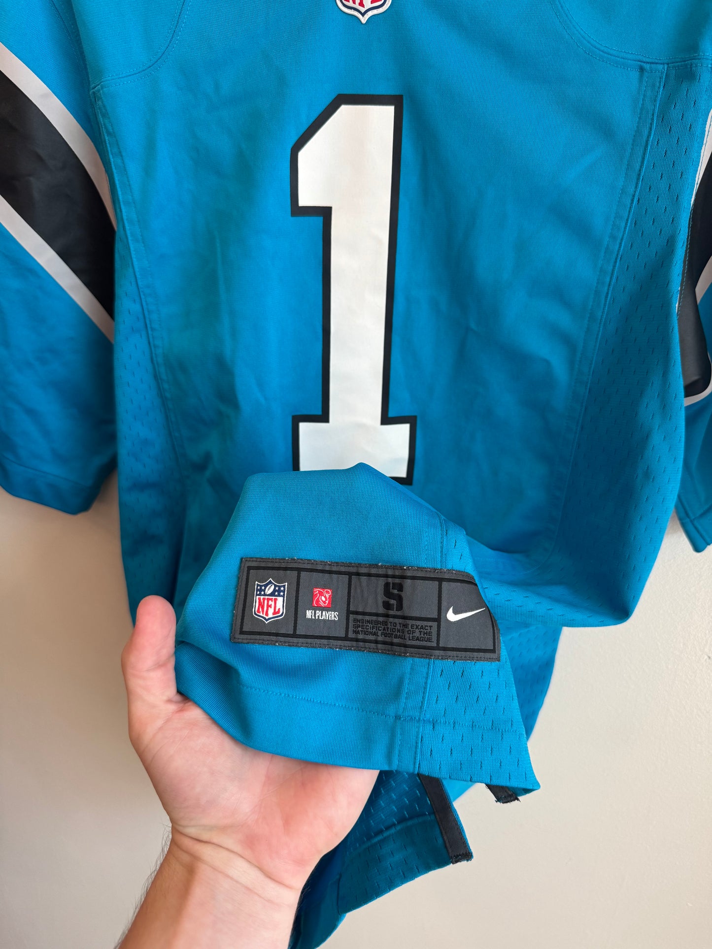 2010s Carolina Panthers Cam Newton Blue Nike NFL Jersey (S)