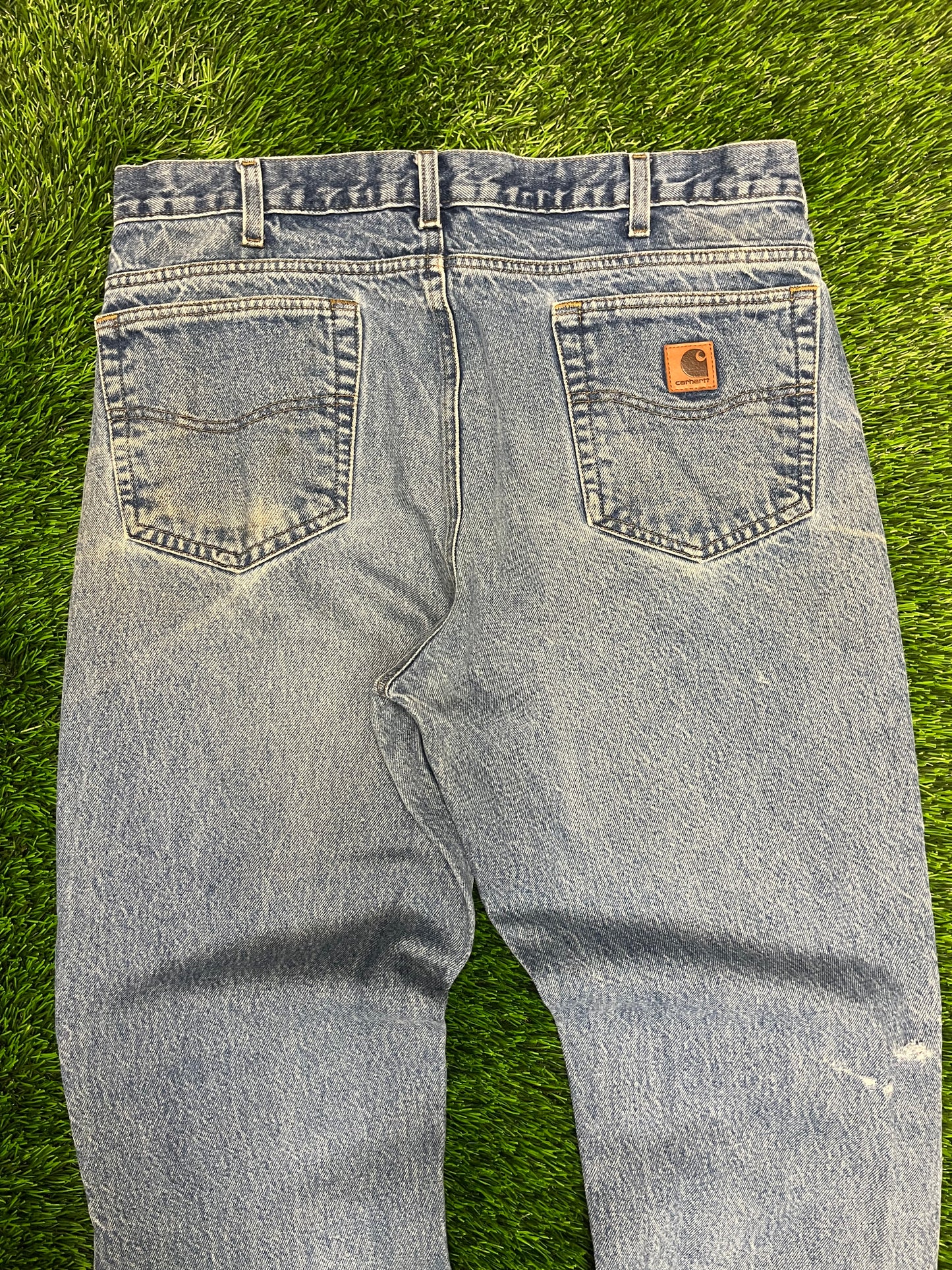 Carhartt Faded Mud Wash Blue Jeans (36 x 30)
