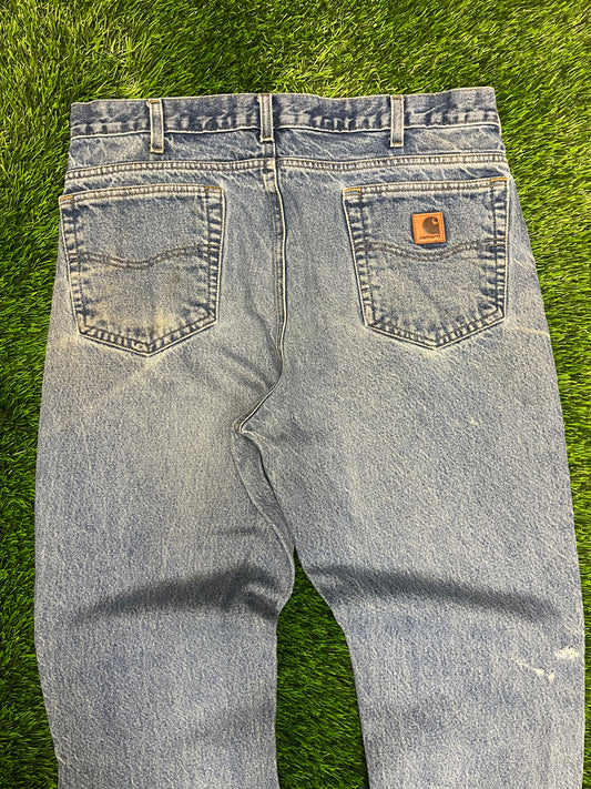 Carhartt Faded Mud Wash Blue Jeans (36 x 30)