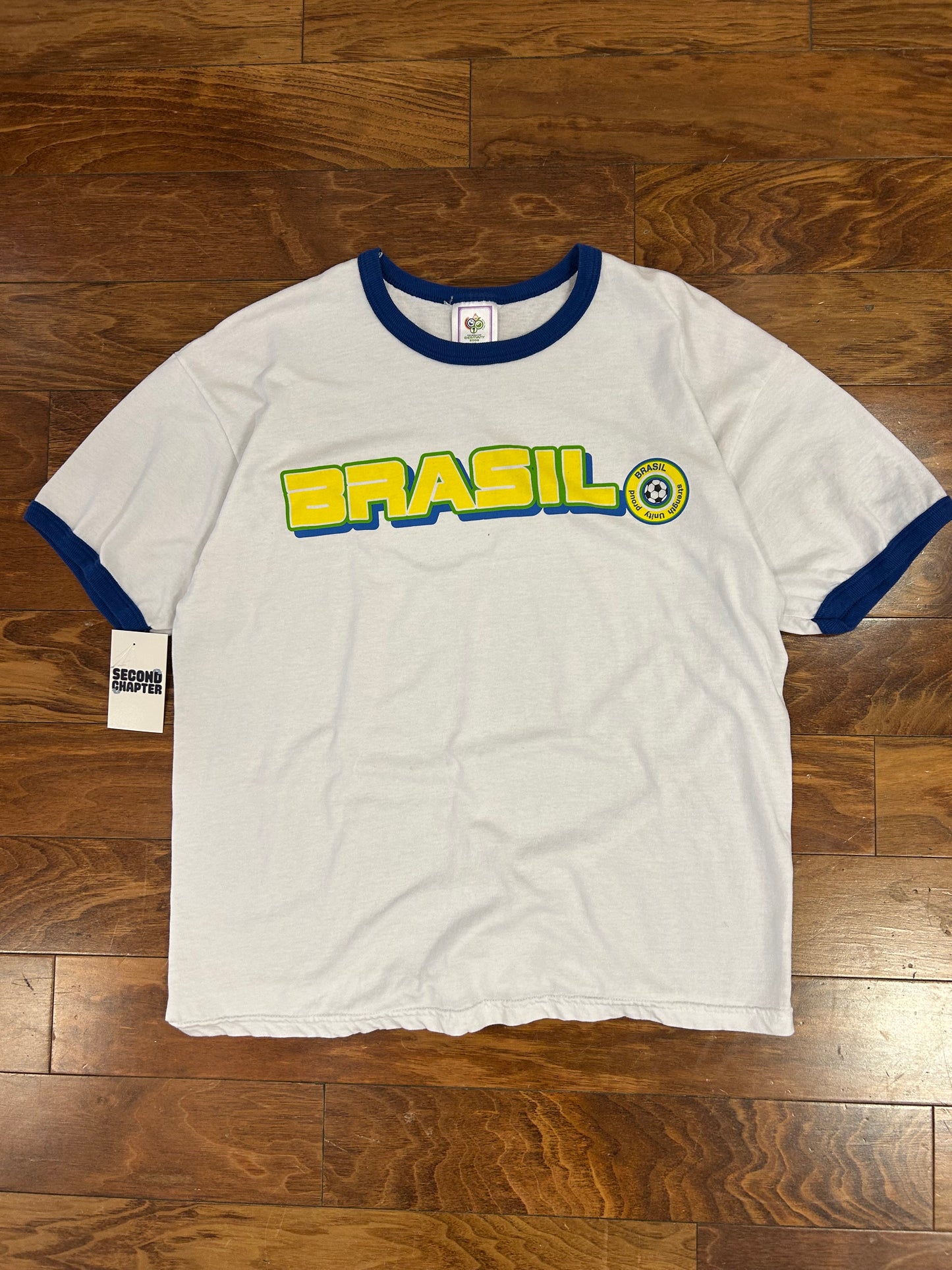 2006 Brasil FIFA World Cup Soccer Ringer Tee (L)