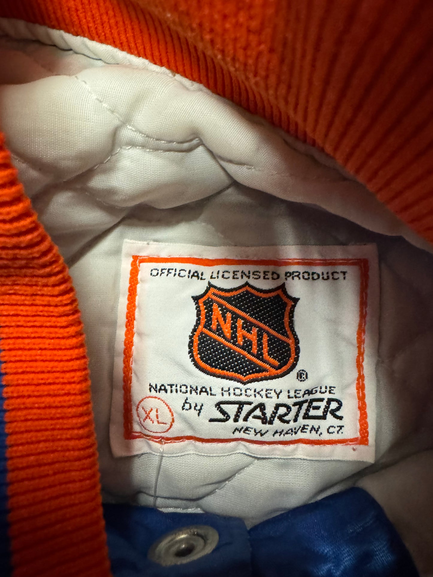 90s New York Islanders Vintage NHL Starter Satin Jacket (XL)