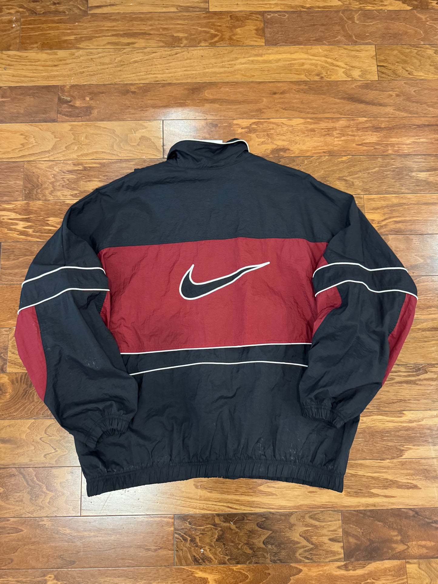 90s Nike Burgundy & Black Windbreaker (XL)