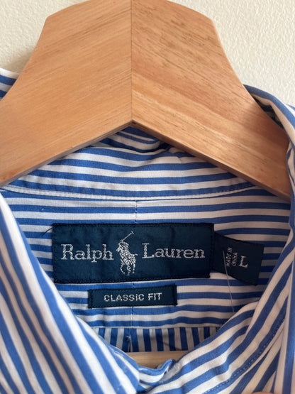 00s Polo Ralph Lauren Blue Striped Dress Shirt (L)