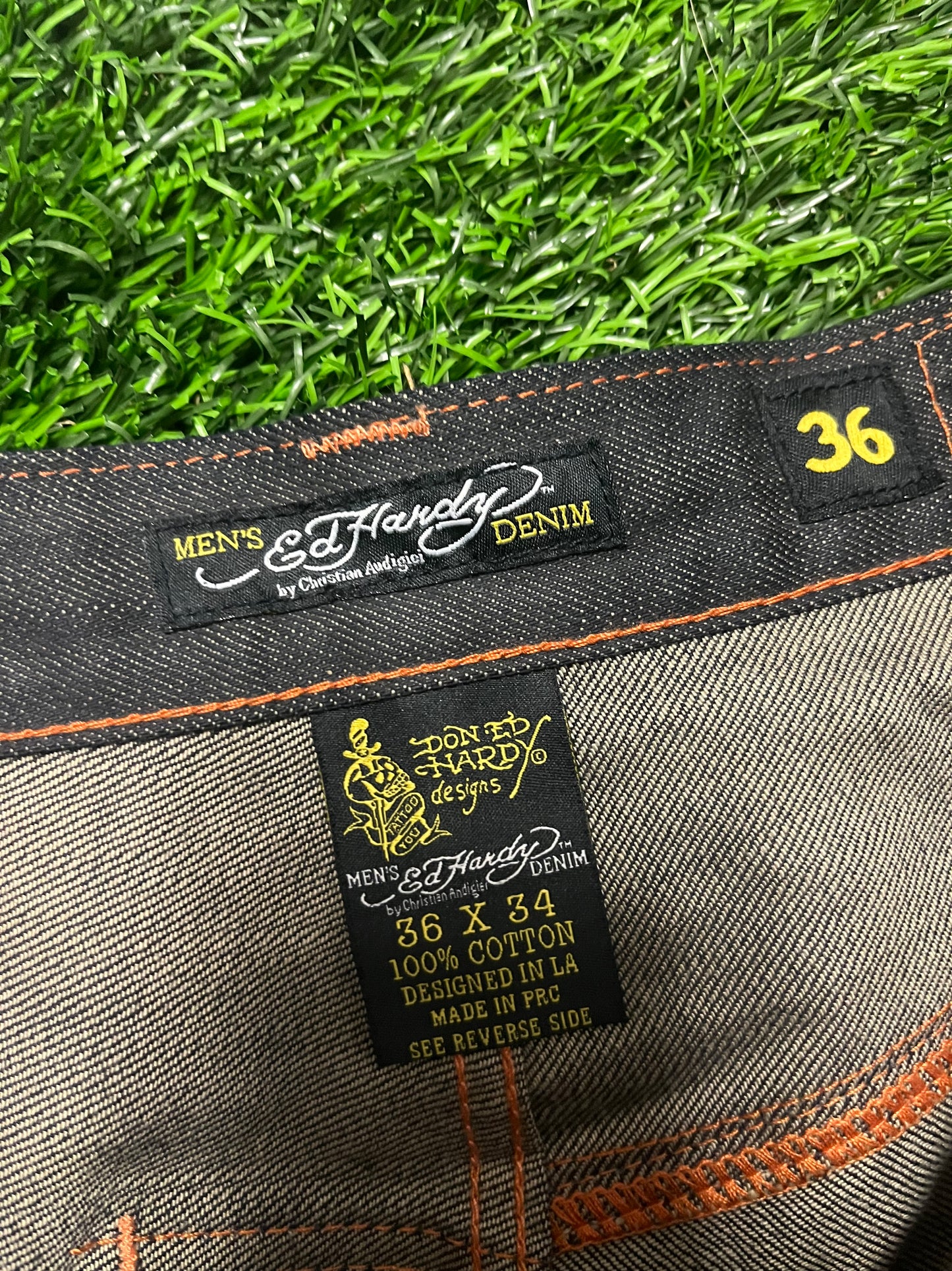 2008 Ed Hardy Christian Audigier Rhinestone Skull Jeans (36)