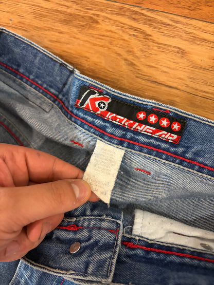 00s Kikwear Vintage Distressed Baggy Jeans (34 x 29)