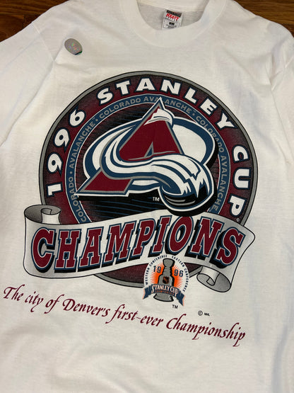 1996 Colorado Avalanche Stanley Cup Champions Vintage Deadstock NHL Tee (L)