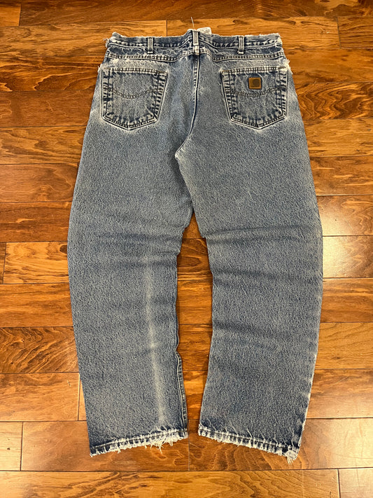2008 Carhartt Distressed Blue Jeans (36 x 32)