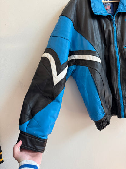 90s Carolina Panthers Leather Pro Player Jacket (XL)
