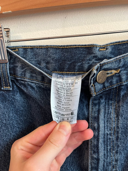 2018 Carhartt Dark Blue Carpenter Shorts (36)