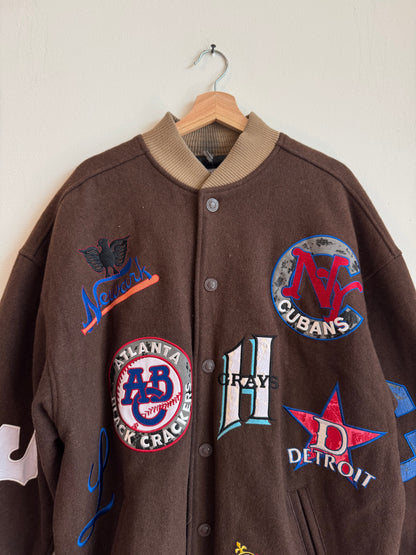 00s Negro League Baseball Mocha Patchwork Jacket (XL)