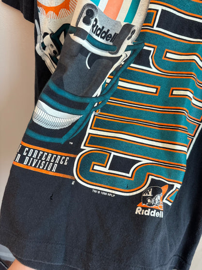 1996 Miami Dolphins Riddell Big Print Graphic Tee (M)