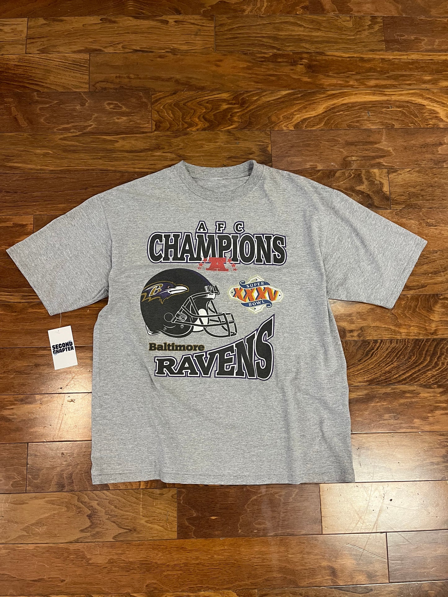 2001 Baltimore Ravens Super Bowl Helmet Tee (XL)