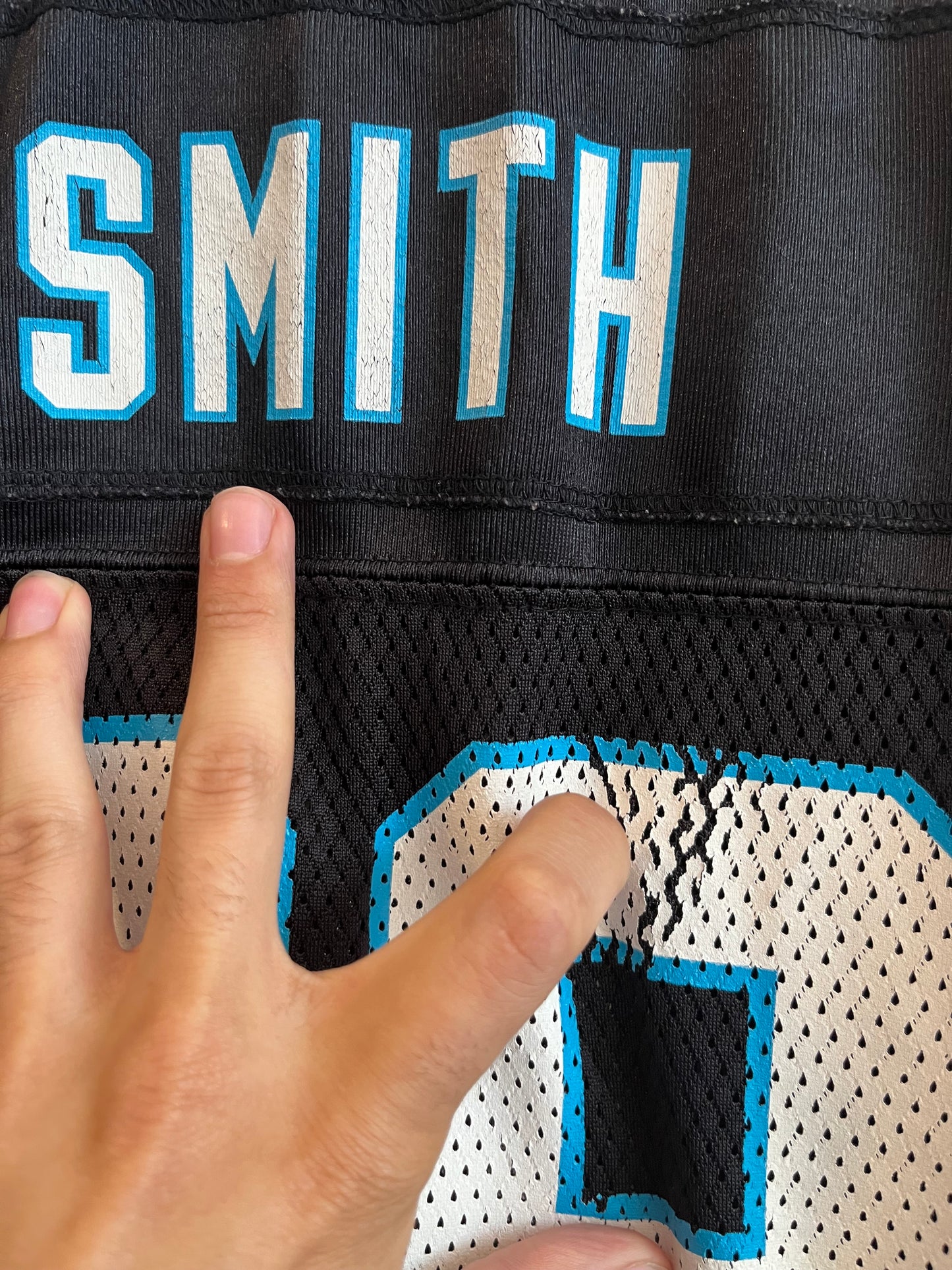 2010s Carolina Panthers Steve Smith Home Reebok Jersey (Youth XL)