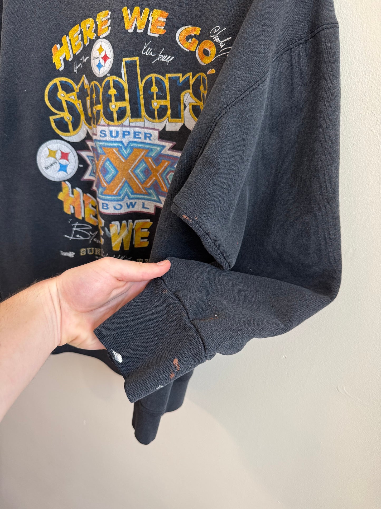 1996 Pittsburgh Steelers Thrashed SB XXX Vintage Crewneck (XL)