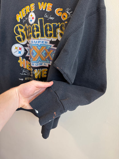 1996 Pittsburgh Steelers Thrashed SB XXX Vintage Crewneck (XL)