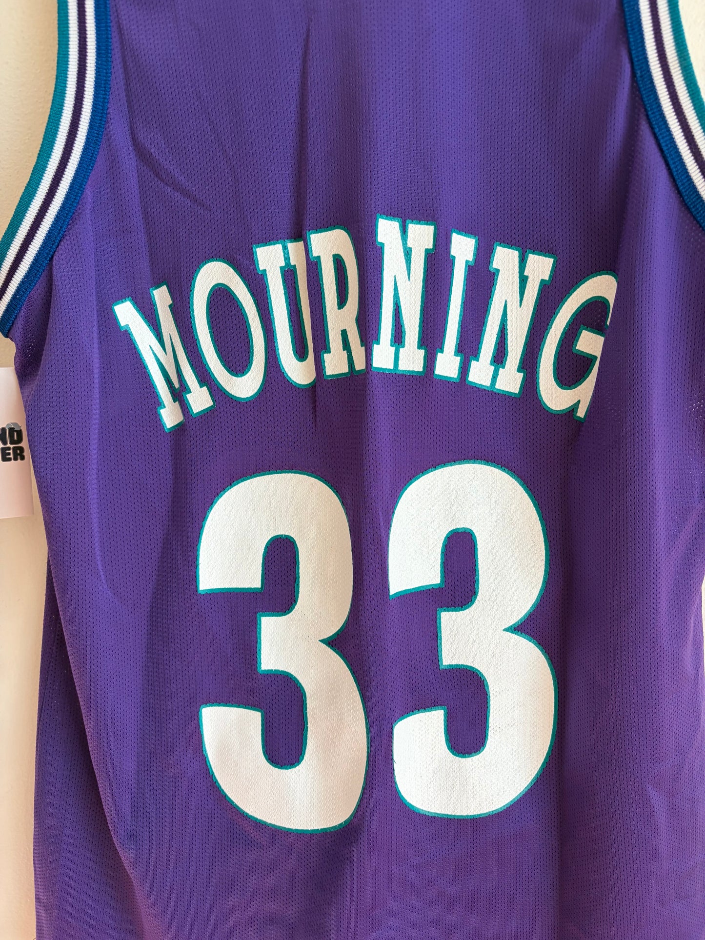 1990s Charlotte Hornets Alanzo Mourning Purple Champion Jersey (S)