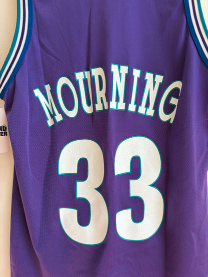 1990s Charlotte Hornets Alanzo Mourning Purple Champion Jersey (S)