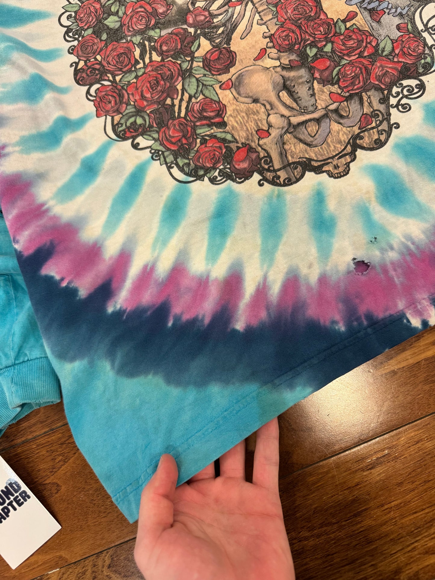1995 Grateful Dead "Skeleton & Roses" Vintage Band Tie Dye Long Sleeve (XL)