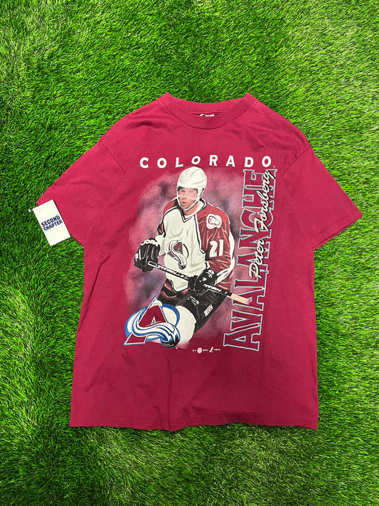 90s Colorado Avalanche Peter Forsberg Vintage NHL Tee (L)
