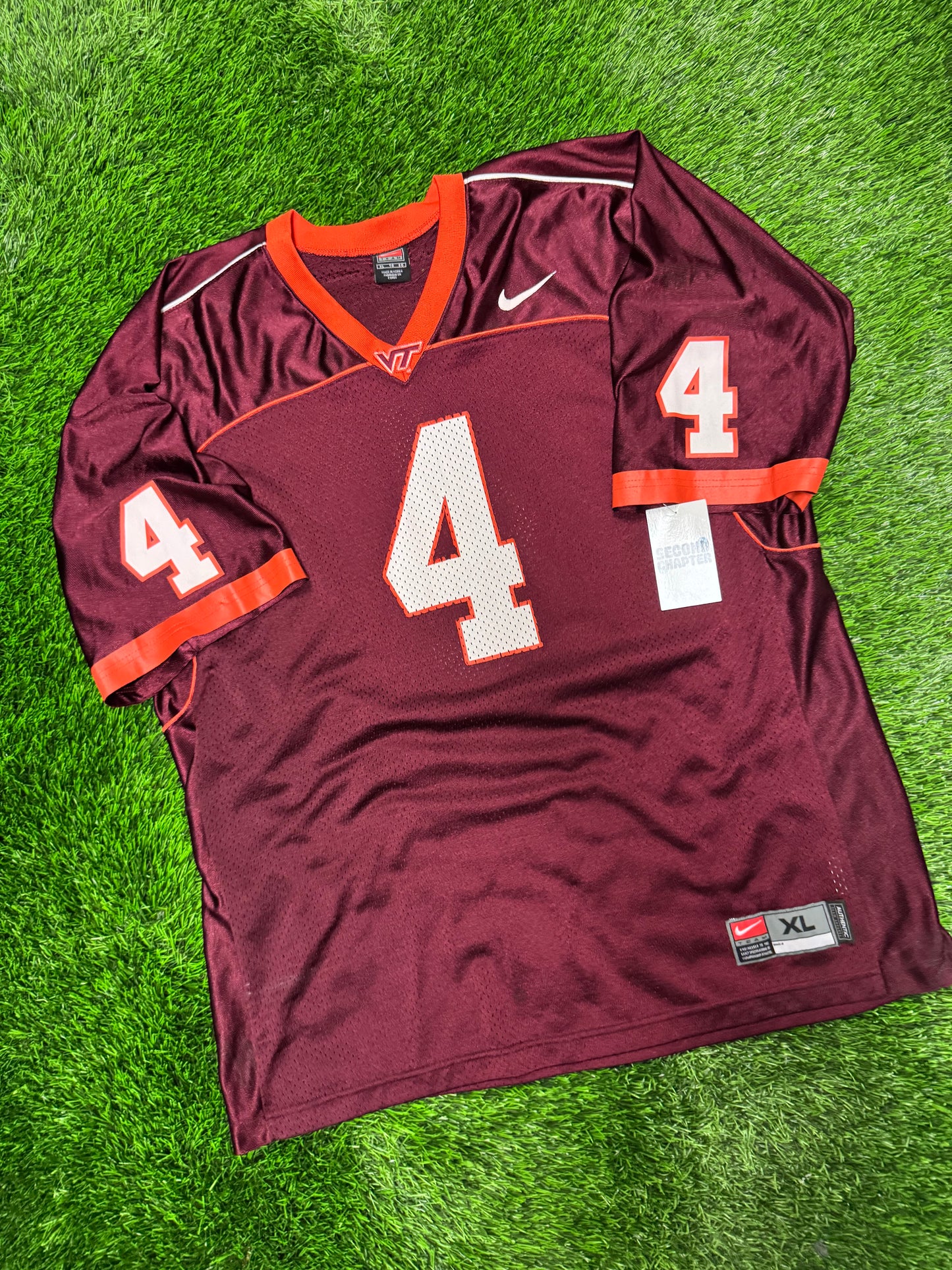 00s Virginia Tech University (VT) Vintage Nike Football #4 Jersey (XL)