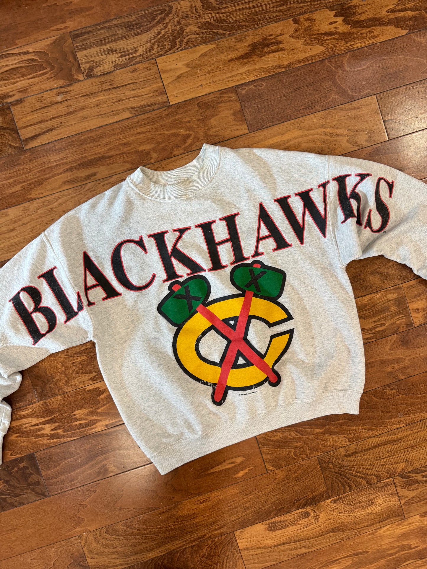 90s Chicago Blackhawks Big Spell Out Vintage Crewneck (XL)