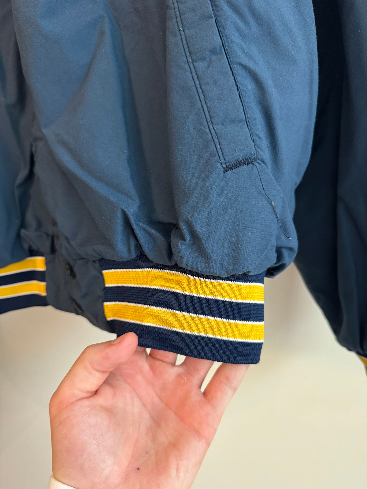 80s Notre Dame Boxy Swingster Vintage Windbreaker Varsity Jacket (L)