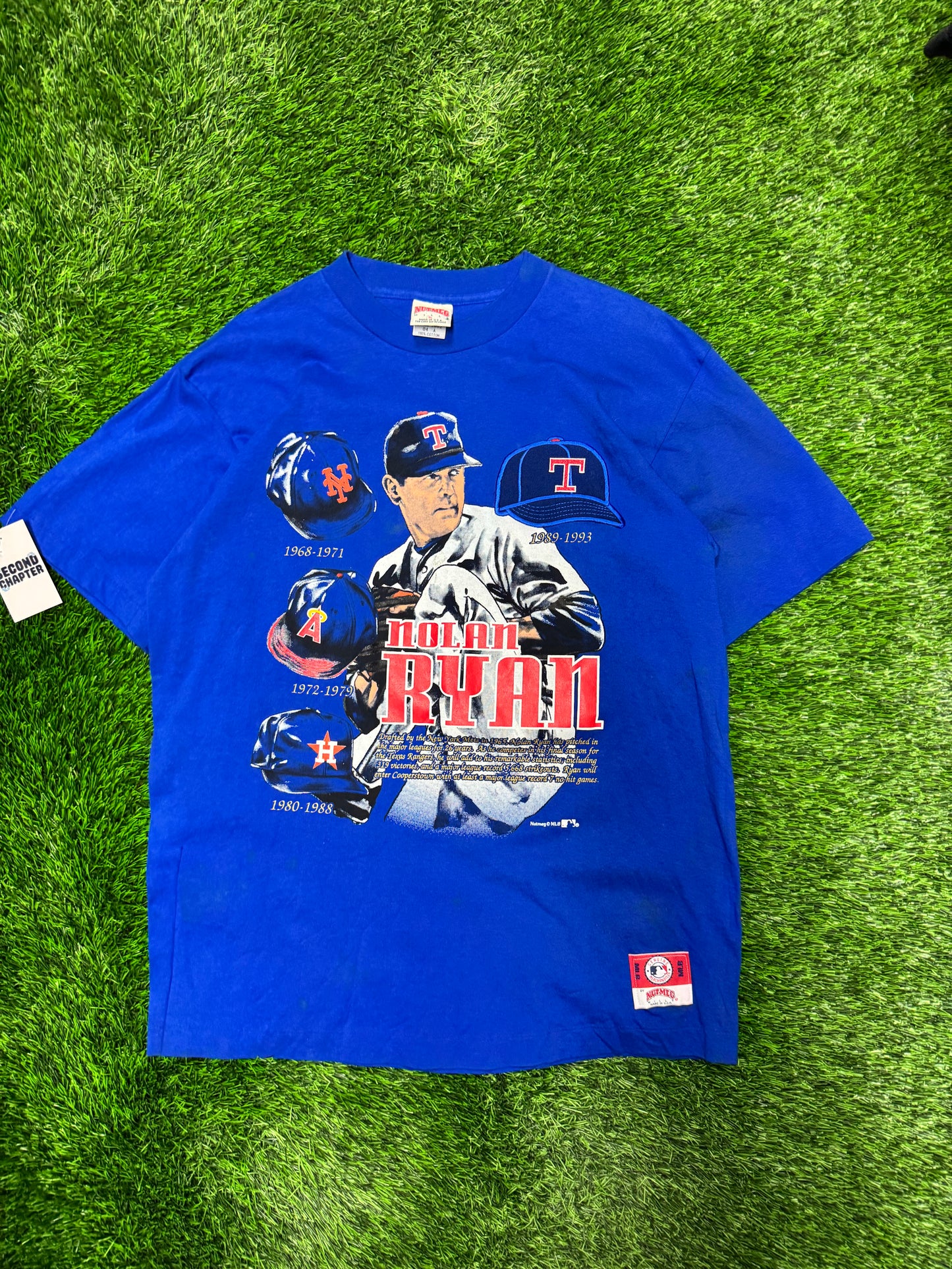 1993 Nolan Ryan Texas Rangers Retirement Nutmeg Tee (XL)