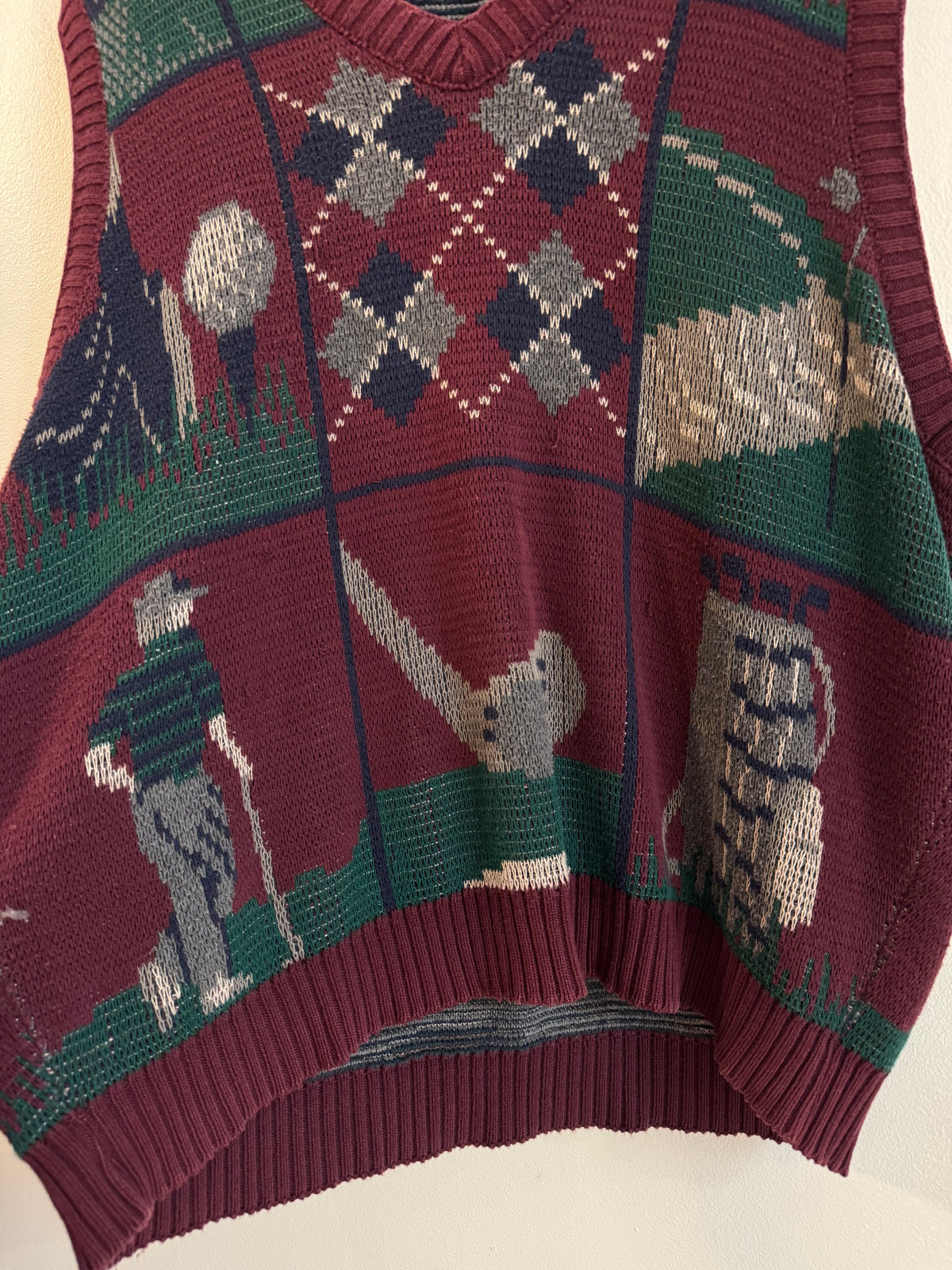 90s Isle of Cotton Golf Designed Vintage Sweater Vest (L)