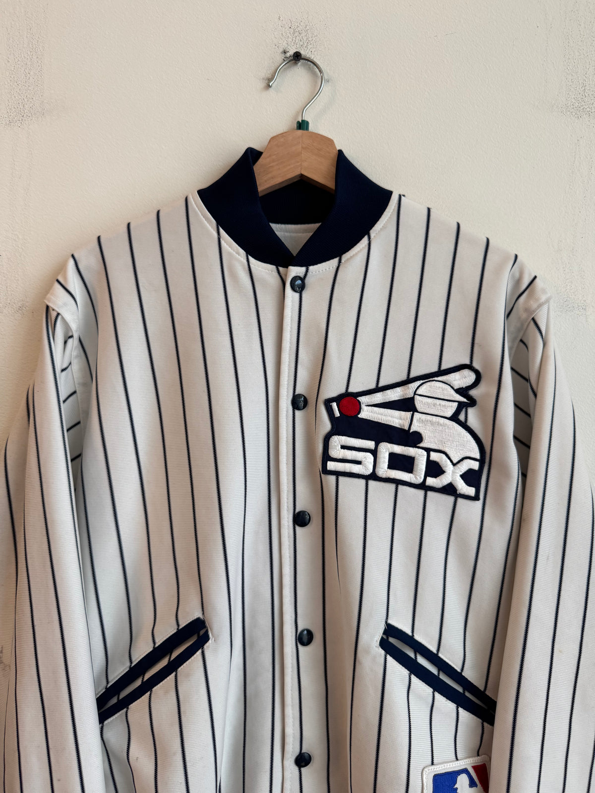 80s Chicago White Sox Vintage Pinstripe Coach Jacket (M)