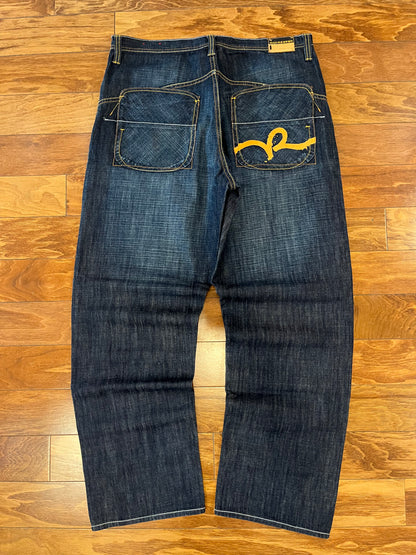 00s Rocawear Dark Wash Baggy Jeans (38 x 34)