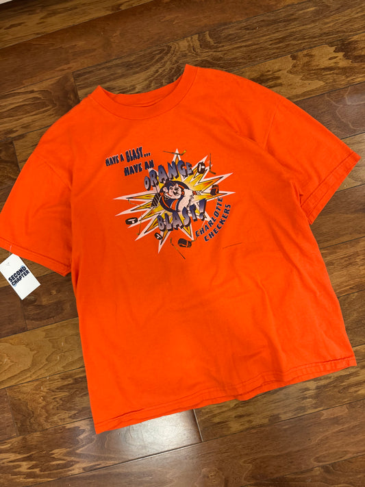 00s Charlotte Checkers Orange Blast Tee (L)