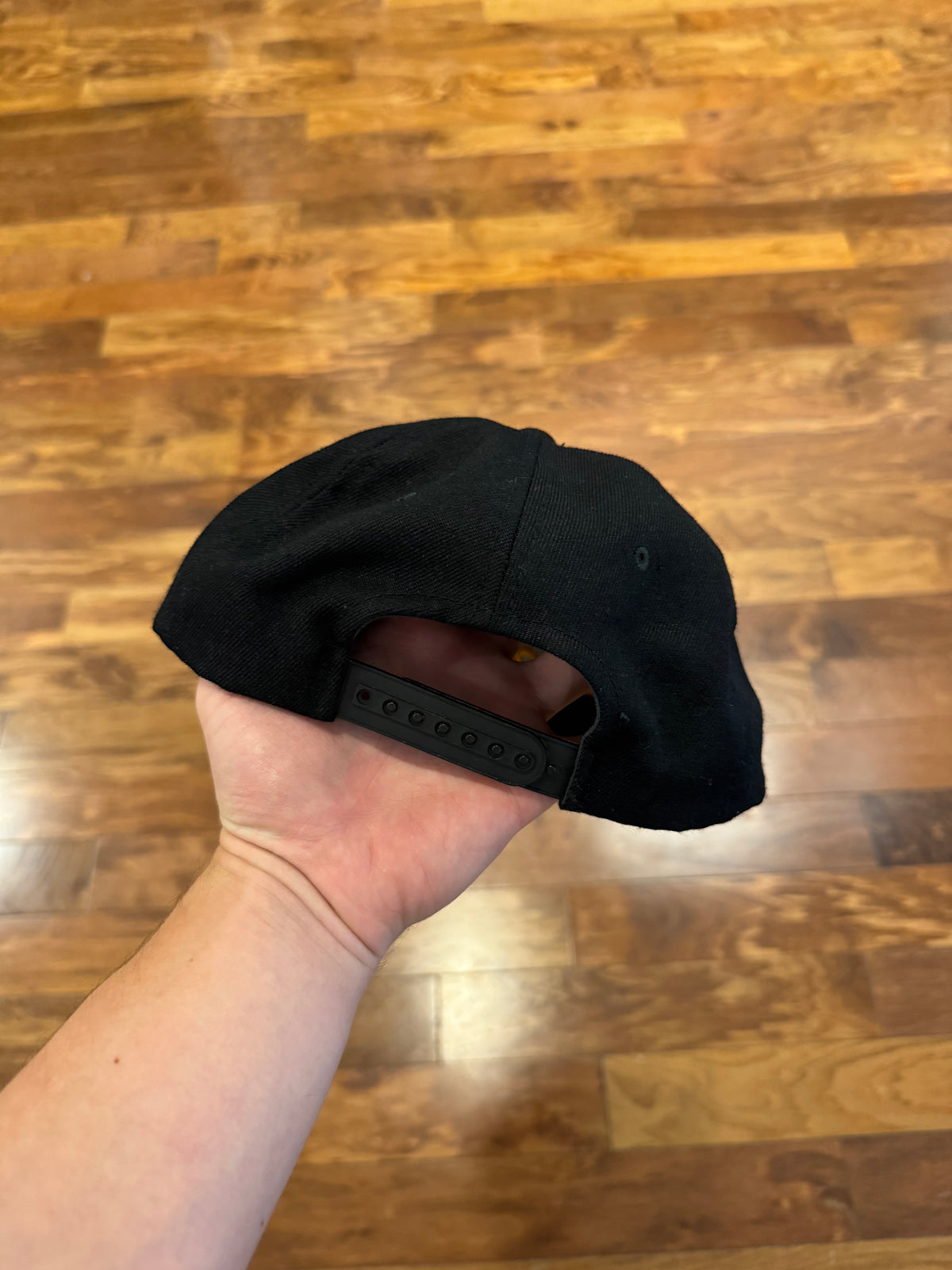 90s Washington Redskins Script Spell Out Black Hat (OS)