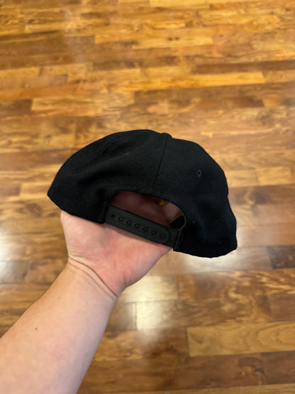 90s Washington Redskins Script Spell Out Black Hat (OS)