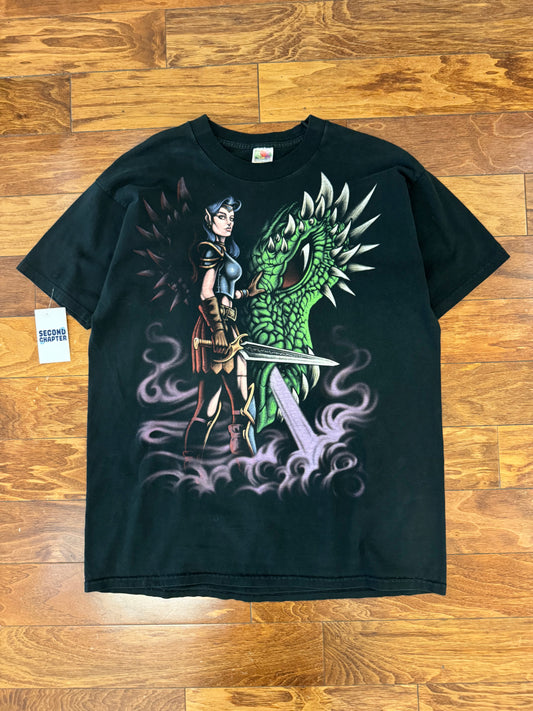 90s Dragon Queen Vintage Double Sided Anime Tee (XL)