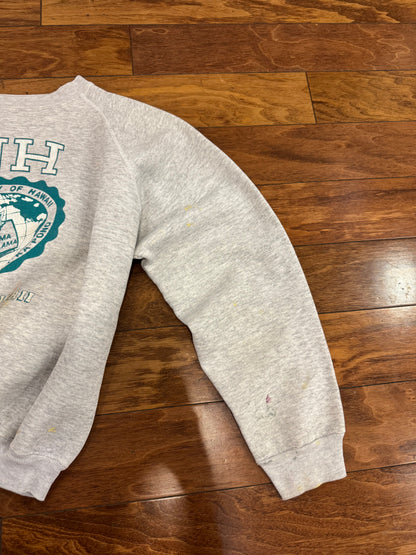 80s University of Hawaii Rainbows Paint Splatter Vintage Boxy Crewneck (XL)