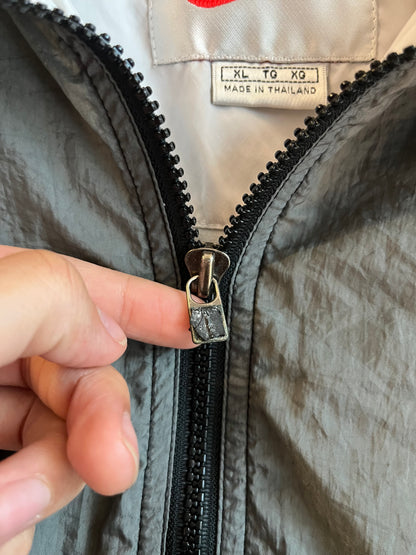90s Nike Grey/Black Big Swoosh Windbreaker (XL)
