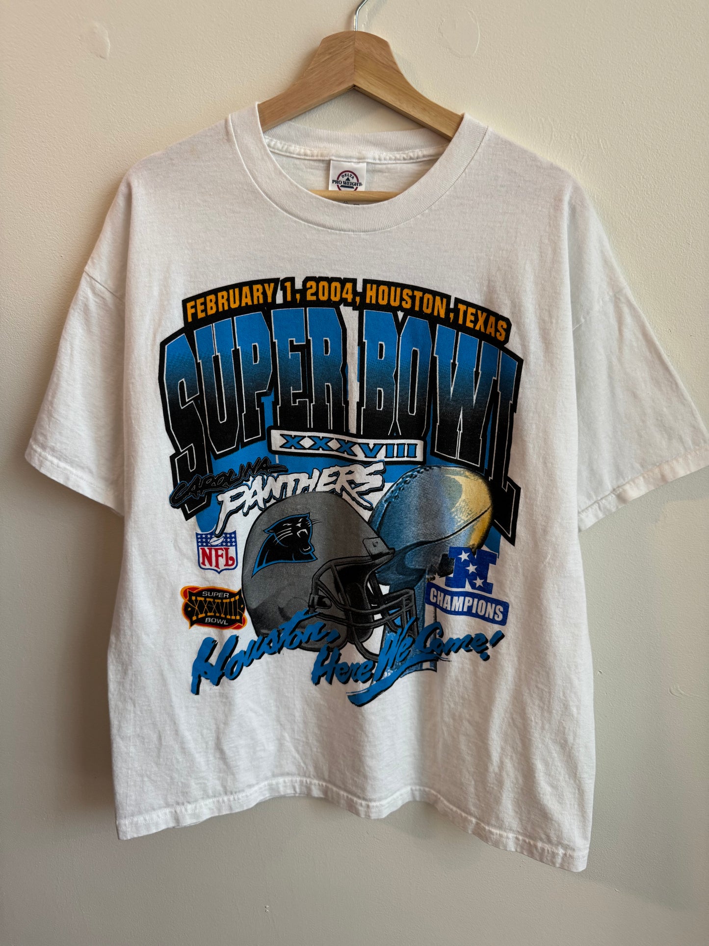 2004 Carolina Panthers Super Bowl Double Sided Graphic Tee (XL)